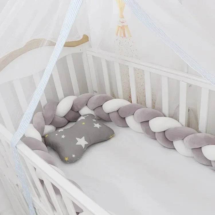 1M/2M/3M/4M Knot Braid Bumper Infant Cradle Cot Protector Plush Pillow Cushion Crib Anti-collision Room Decor Baby Bed Bumper - Quality Shopping Centre