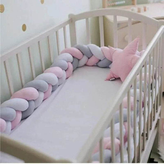 1M/2M/3M/4M Knot Braid Bumper Infant Cradle Cot Protector Plush Pillow Cushion Crib Anti-collision Room Decor Baby Bed Bumper - Quality Shopping Centre