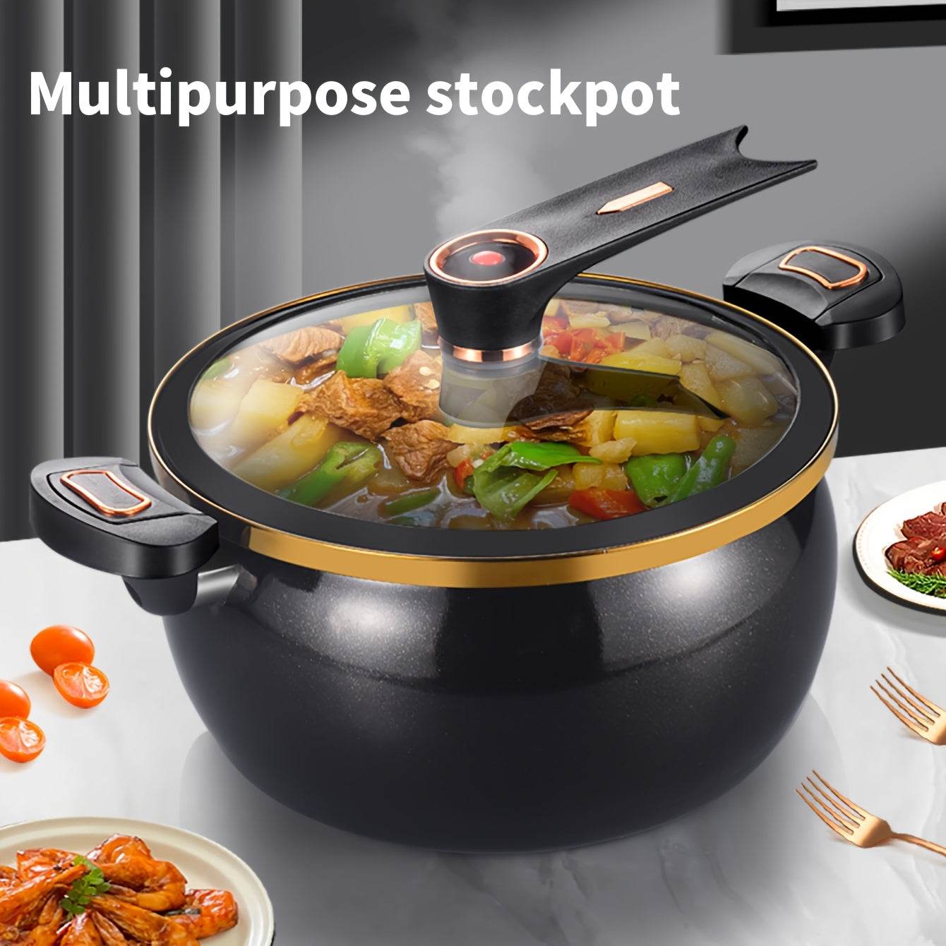 1pc Fat and Chubby Multifunctional Soup Pot for Home Use, 7L Large Capacity, 26cm, Non-stick Pot, Suitable for Induction Cooker and Gas - Quality Shopping Centre