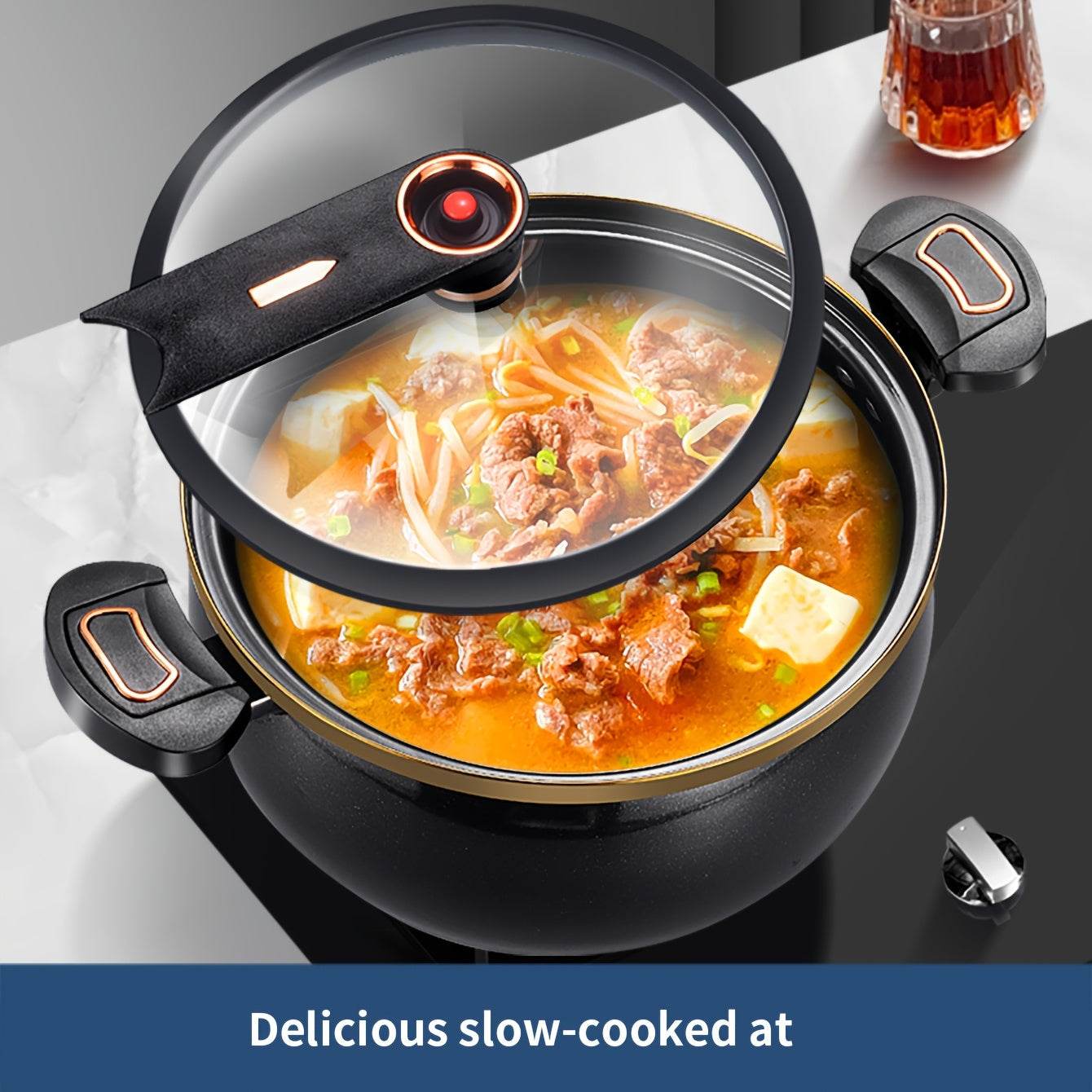 1pc Fat and Chubby Multifunctional Soup Pot for Home Use, 7L Large Capacity, 26cm, Non-stick Pot, Suitable for Induction Cooker and Gas - Quality Shopping Centre