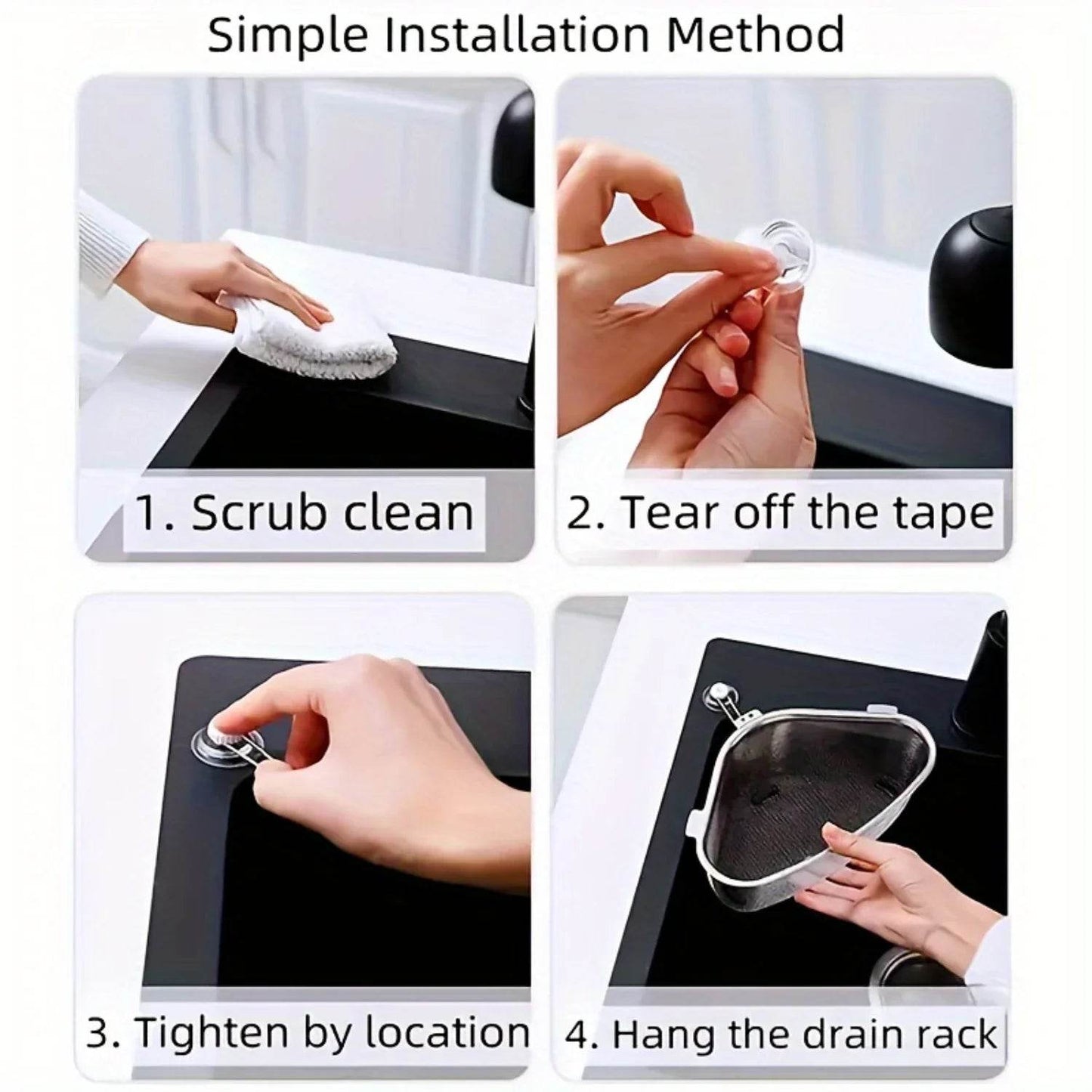 1pc, Stainless Steel Sink Drain Basket, Triangle Strainer With Suction Cups For Kitchen, Kitchen Food Waste Leftovers Food Catch - Quality Shopping Centre