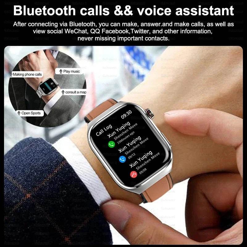 2024 New Accurate Measure Blood Sugar Lipids Uric Acid Smart Watch Men ECG Blood Pressure Health SmartWatch For Android Xiaomi - Quality Shopping Centre