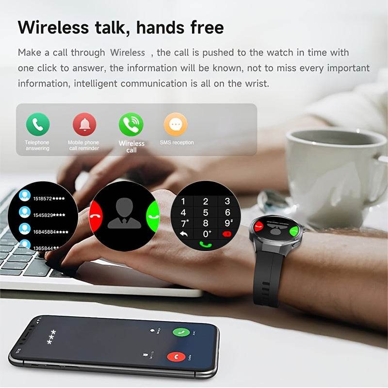 2025 New GPS Motion Trajectory Smart Watch for Men Watch 5 Max, 360*360 HD Screen AI Voice Wireless Call NFC Smartwatch, 100+ Sports Modes, Outdoor Sports Men'S Smart Watch, Compass Fitness Tracker Watch for Men New Year, Fat - Quality Shopping Centre