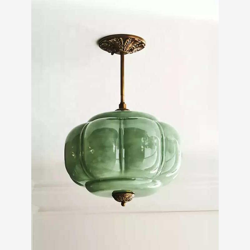 D38*H40CM Hanglamp met pompoen-glasontwerp voor slaapkamer, woonkamer, hal en entree