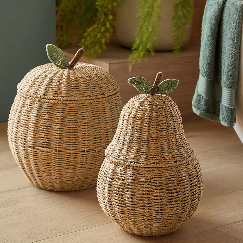 Groothandel handgemaakte gevlochten opbergmand, sneeuwpeer-stijl, opbergmand, bureau-opbergmand, decoratieve mand voor in huis