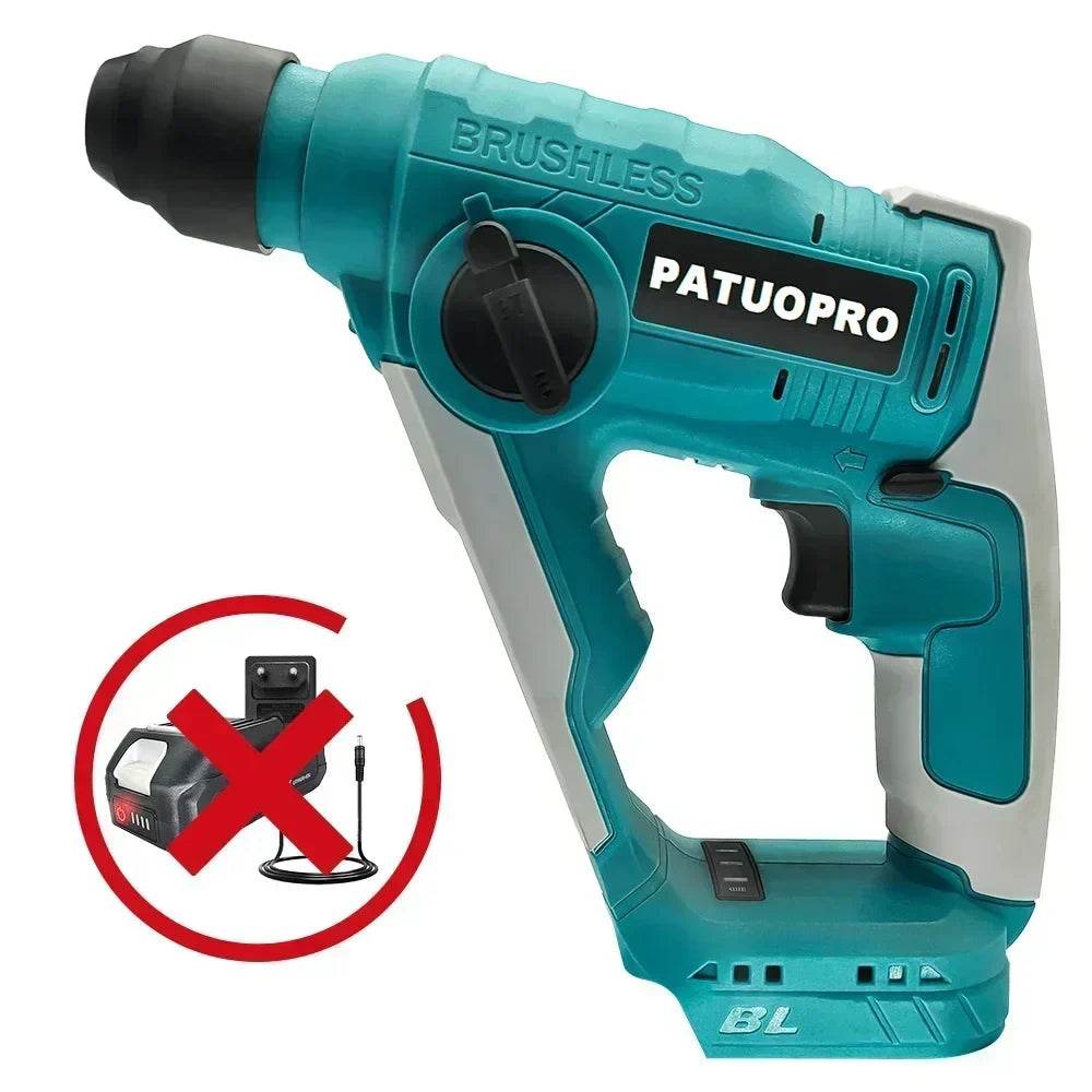 20MM Brushless Cordless Rotary Hammer 2-Mode Electric Hammer Drill Home Repair Power Tool For Makita 18V Battery(No Battery) - Quality Shopping Centre