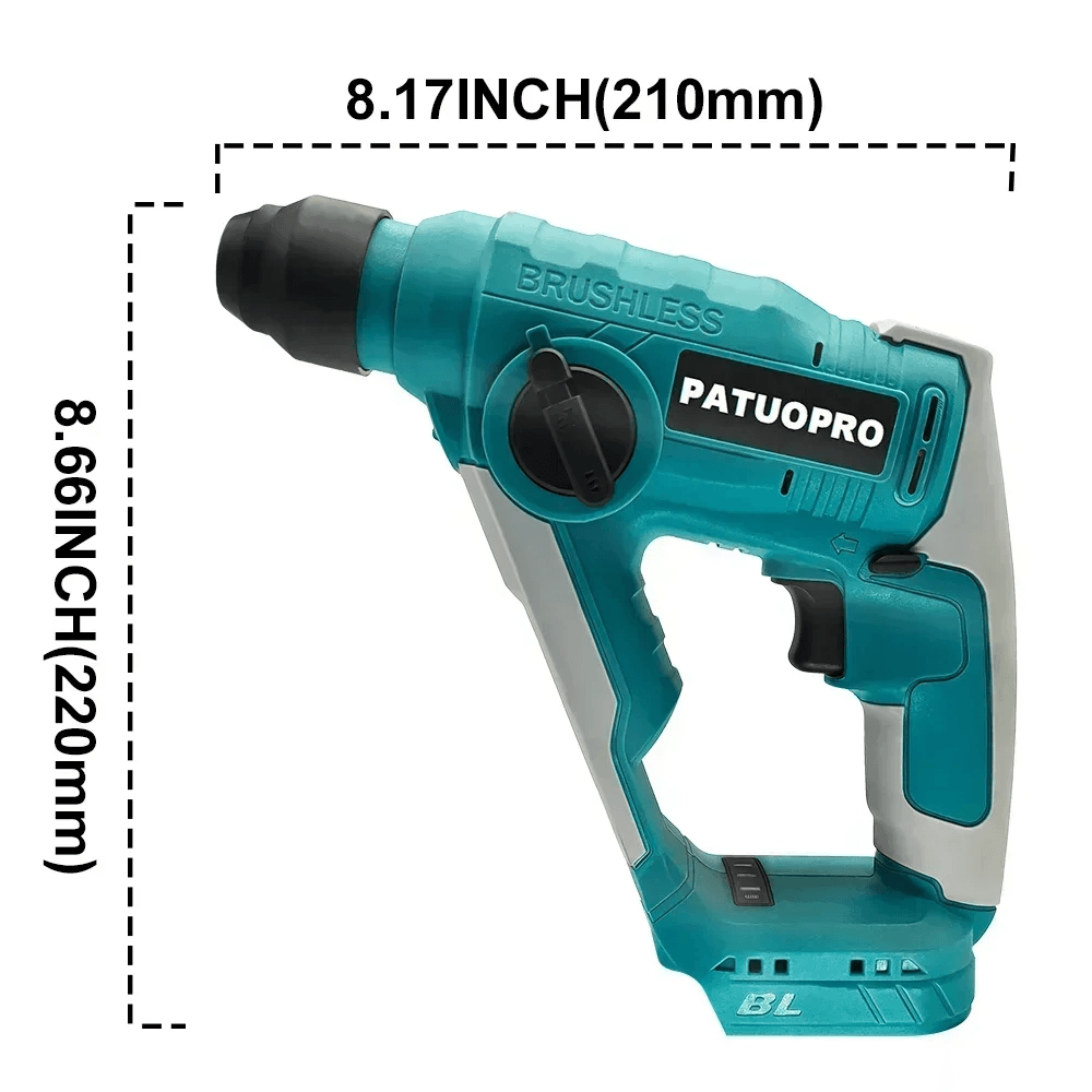 20MM Brushless Cordless Rotary Hammer 2-Mode Electric Hammer Drill Home Repair Power Tool For Makita 18V Battery(No Battery) - Quality Shopping Centre