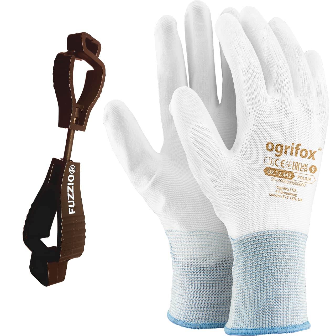 24 paires de gants de travail Ogrifox enduits et porte-gant avec clip pour gants - Quality Shopping Centre