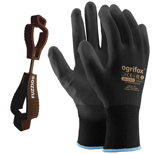 24 paires de gants de travail Ogrifox enduits et porte-gant avec clip pour gants - Quality Shopping Centre