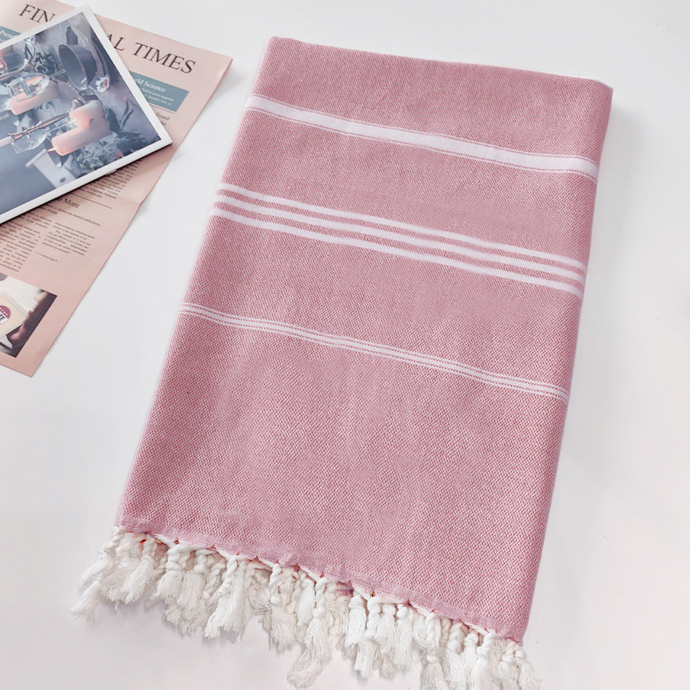 Serviette de plage turque rayée à franges, séchage rapide, grande taille, en coton, styles variés, vente en gros