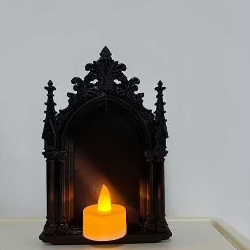 Étagère murale gothique rétro imprimée en 3D pour rangement décoratif de salon