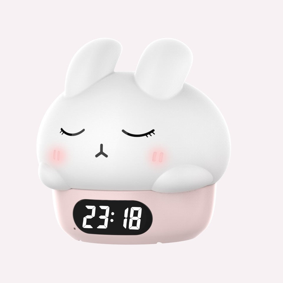 Cute Bunny Glow In The Dark Digital Alarm Clock Night Light