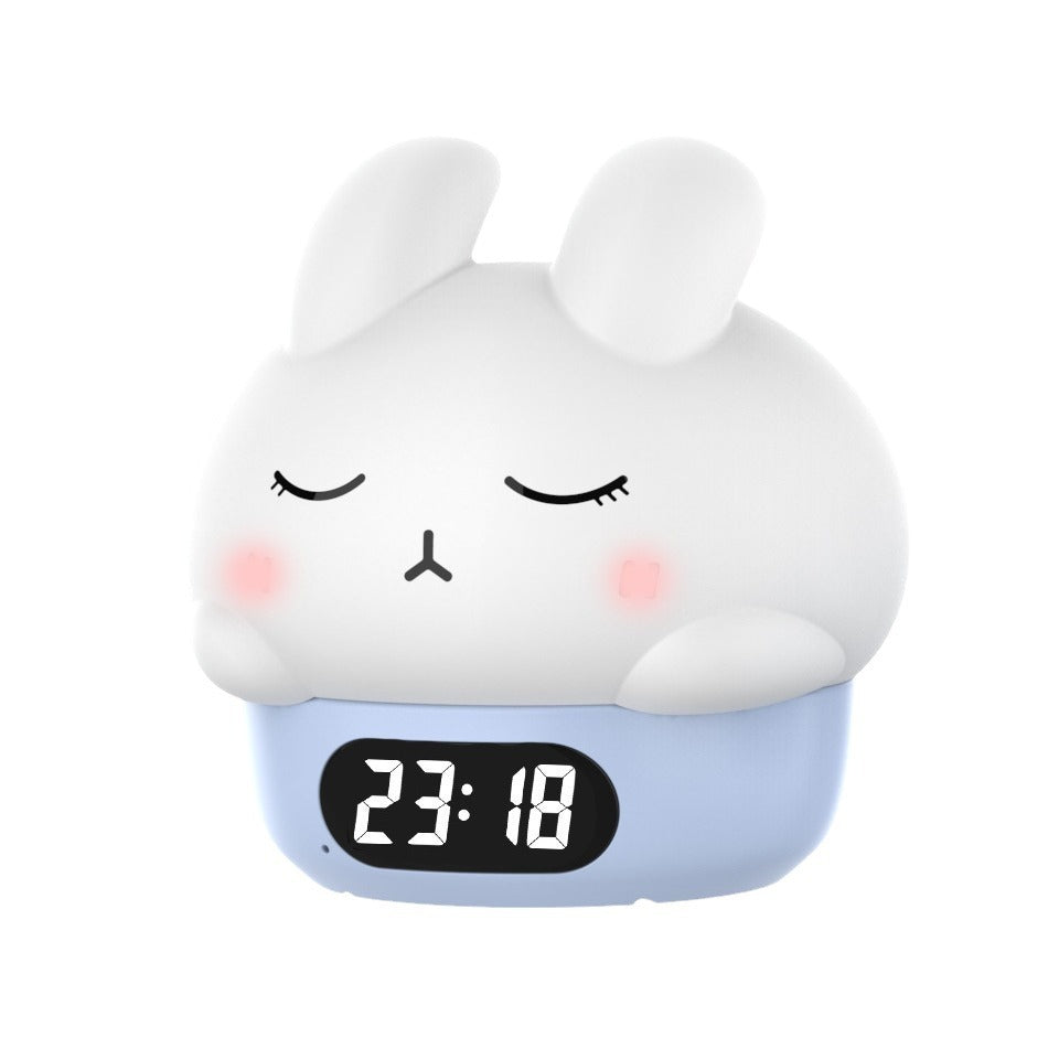 Cute Bunny Glow In The Dark Digital Alarm Clock Night Light