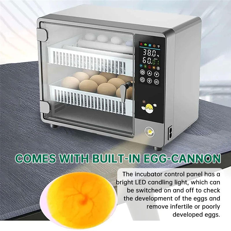 24 Egg Incubator Automatic Turner Digital Touchscreen Poultry Hatchery Device