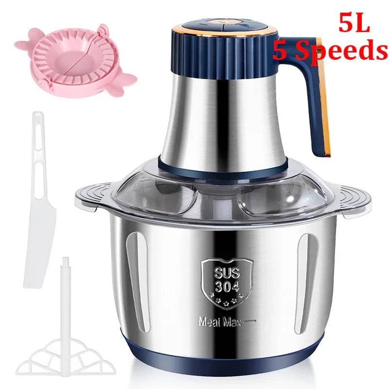 2L/5L Electric Meat Grinder Food Processor Chopper Stainless Steel Kitchen light Machine Chopper Slicer Machine Home Grinder - Quality Shopping Centre