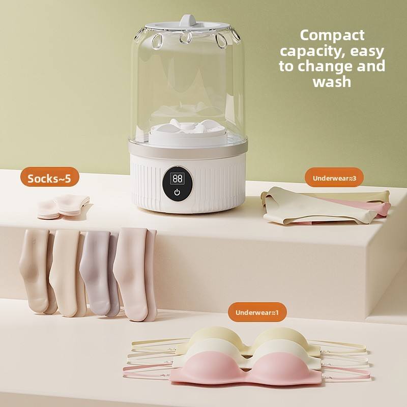 Mini machine à laver pour sous-vêtements, petite, sans fil et portable