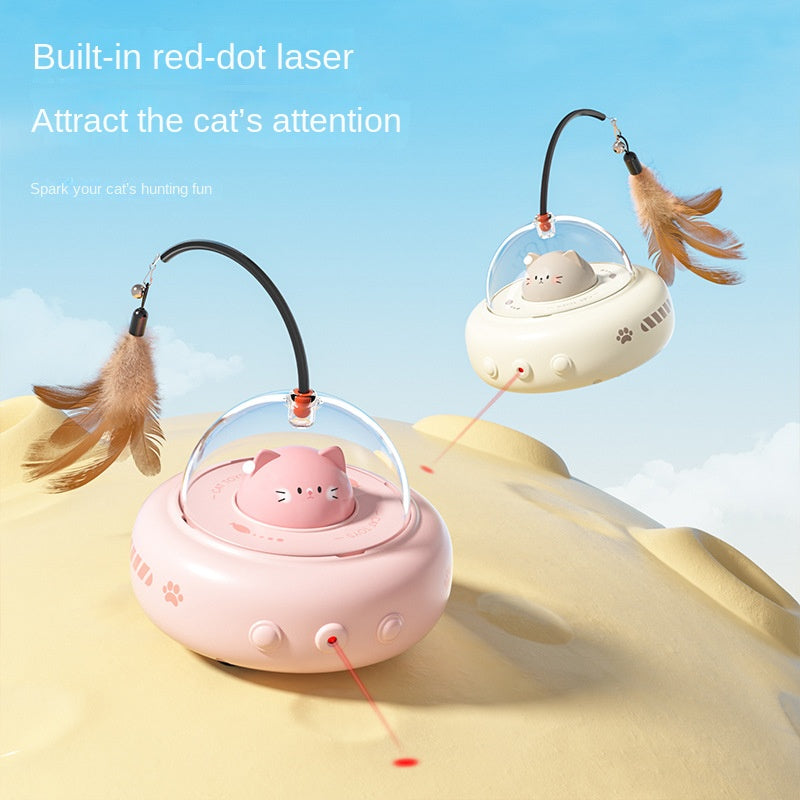 Smart Rechargeable Electric Cat Toy With Automatic Feather Wand For Pets