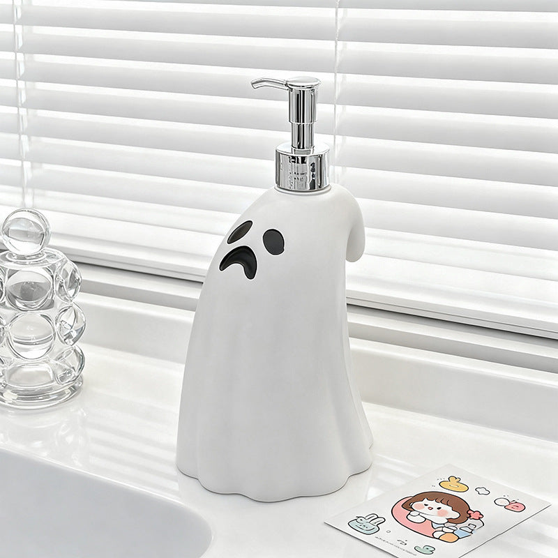 Distributeur de savon fantôme pour Halloween, flacon à pompe pour lotion, gel douche et shampoing, bouteille vide rechargeable pour la salle de bain