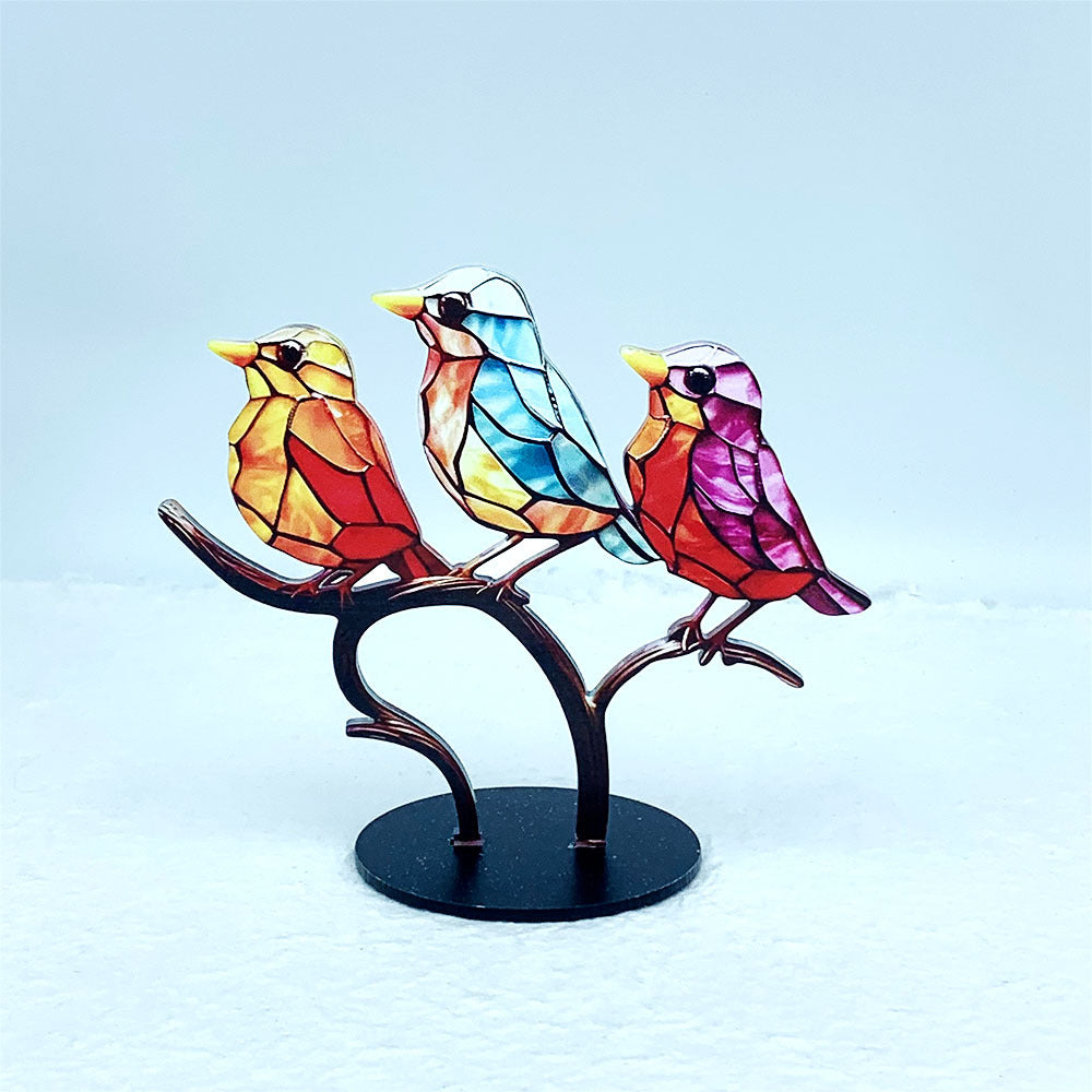 Zibi Acrylic Bird And Flowers Christmas Home Decor Ornament