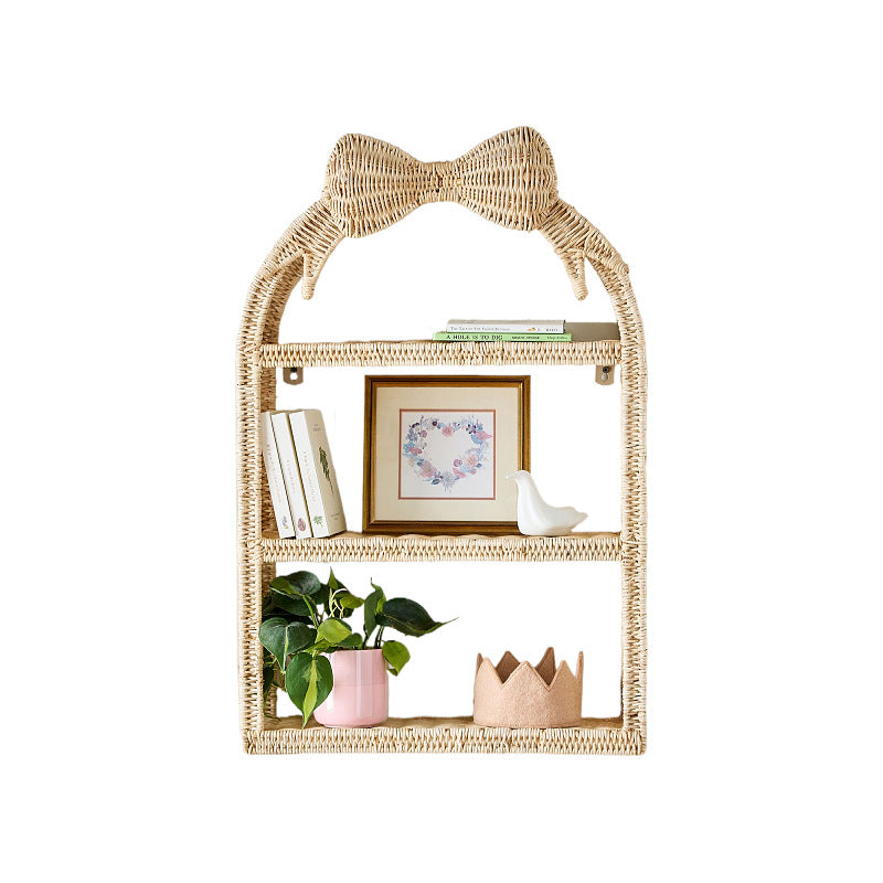 Panier de rangement tressé en forme de papillon, décoration murale, étagère, ornement suspendu pratique pour chambre d'enfant et maison d'amis, décoration tressée