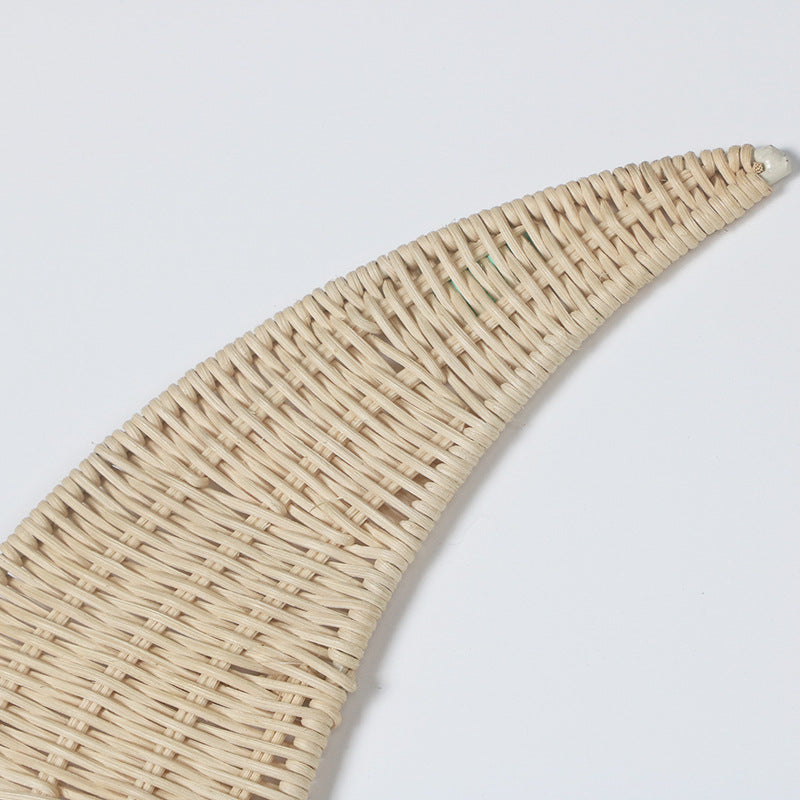 Nordic stijl geweven maanvormige wandhanger, handgemaakte weefkunst decoratie voor muur en fotografie-rekwisieten