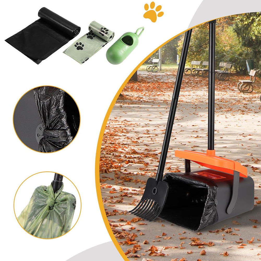 Lightweight Portable Dog Poop Picker with Trash Can Rake & Waste Holder - Heavy-Duty Waste Scooper for Easy Cleanup on Lawn, Grass, Dirt & Gravel - Quality Shopping Centre