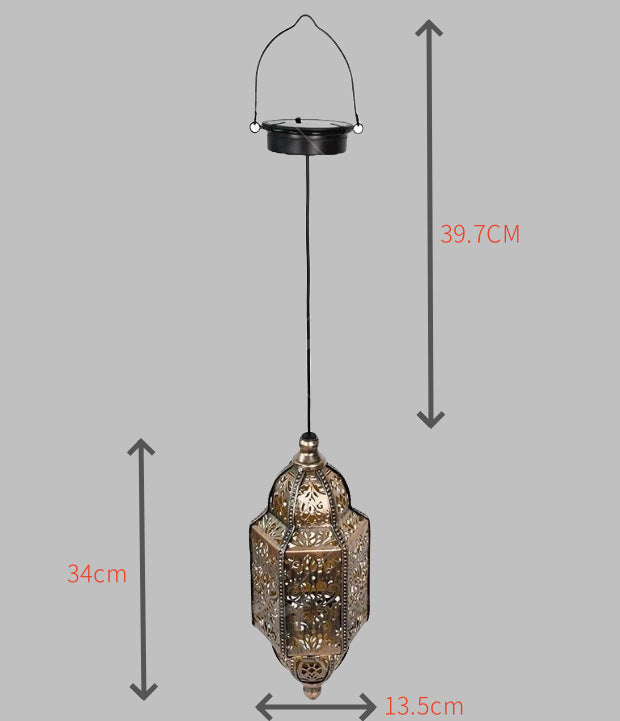 Lampe de projection solaire en fer ajouré