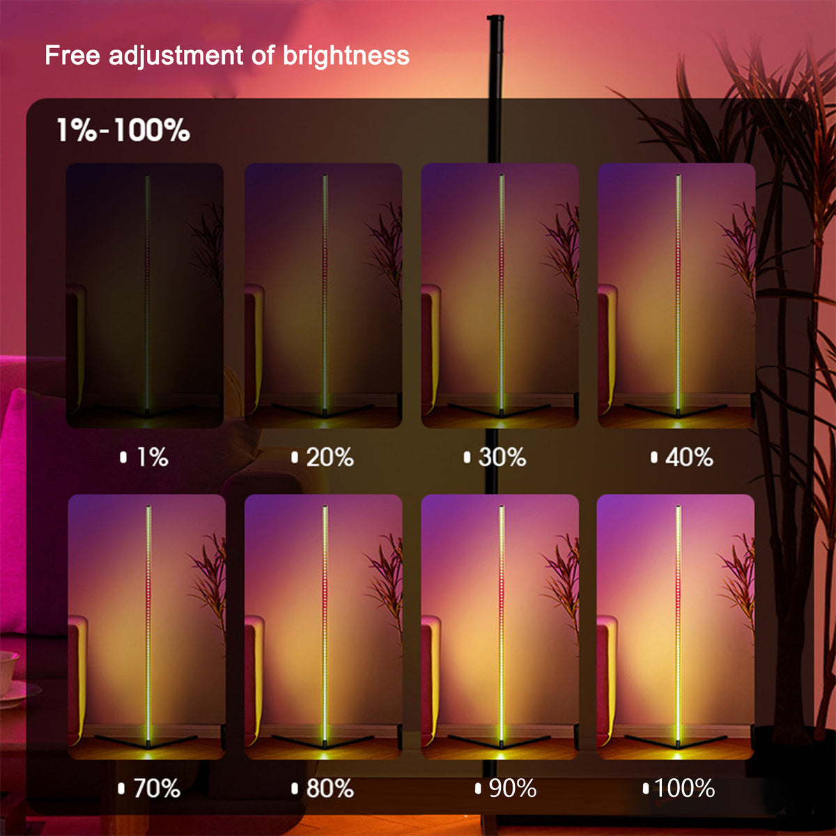 RGB vloerlamp met afstandsbediening en app-besturing