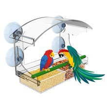 Transparent Acrylic Suction Cup Beehive Bird Feeder And Waterer