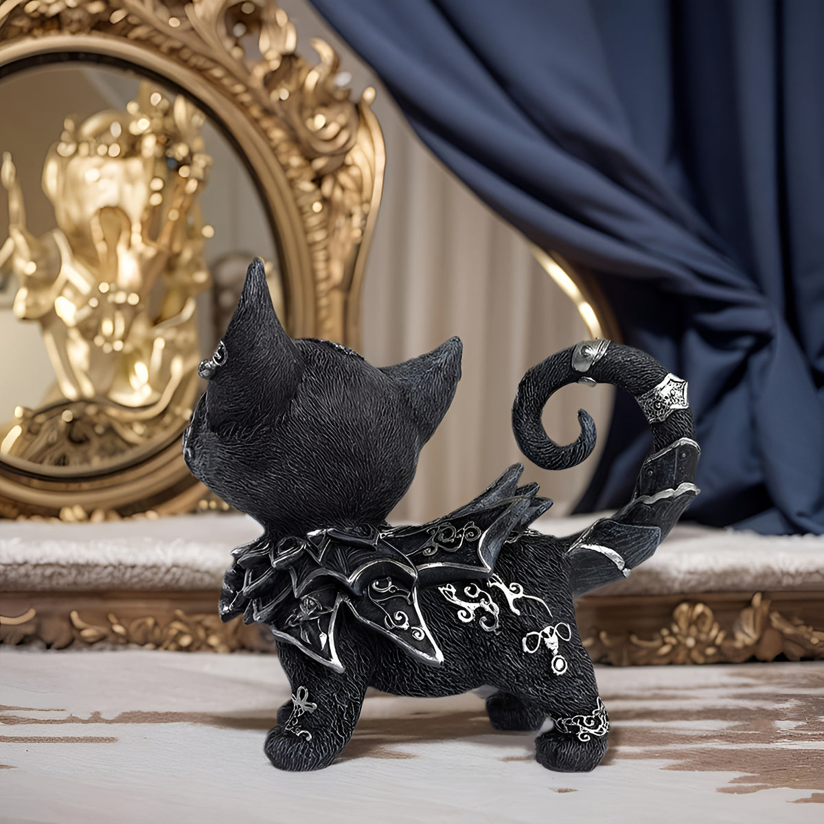 Schattig zwart kattenbeeldje