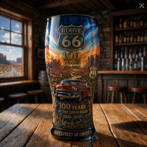 Gekleurde glazen bierfles