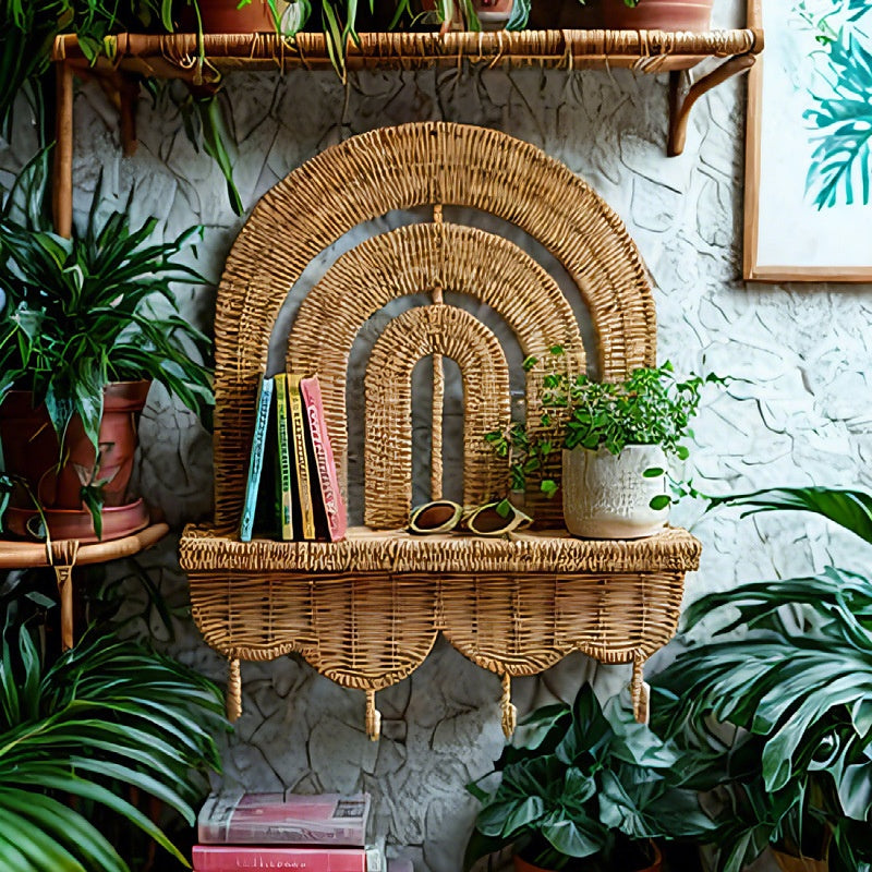 Porte-clés mural tissé, étagère de tissage faite à la main pour plantes grasses et plantes vertes de balcon, étagère décorative pour chambre d'enfant