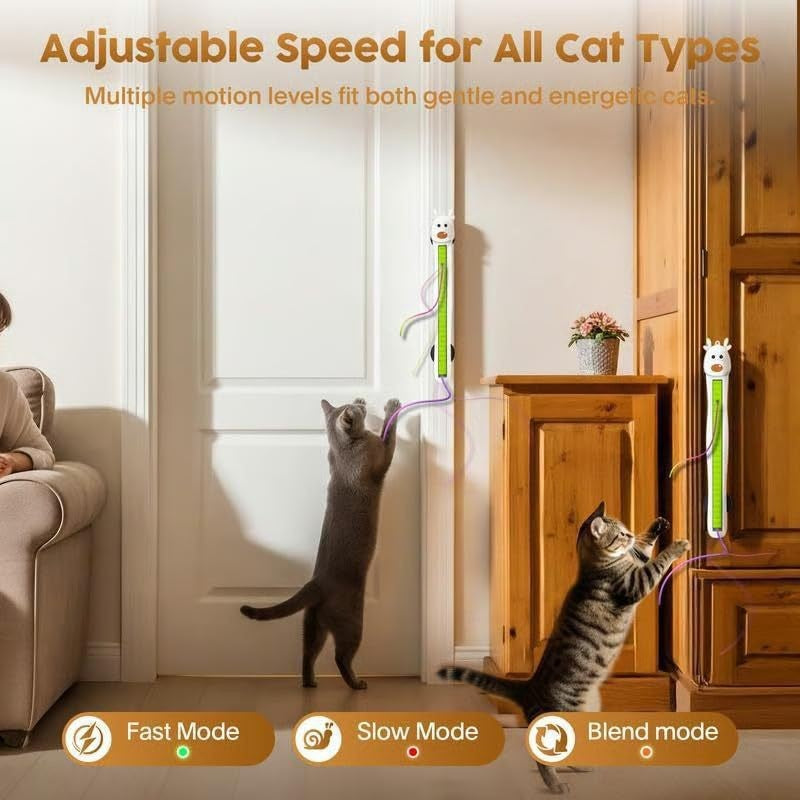Auto Motion Flying Rope Cat Toy Durable Abs Design Interactive Fun