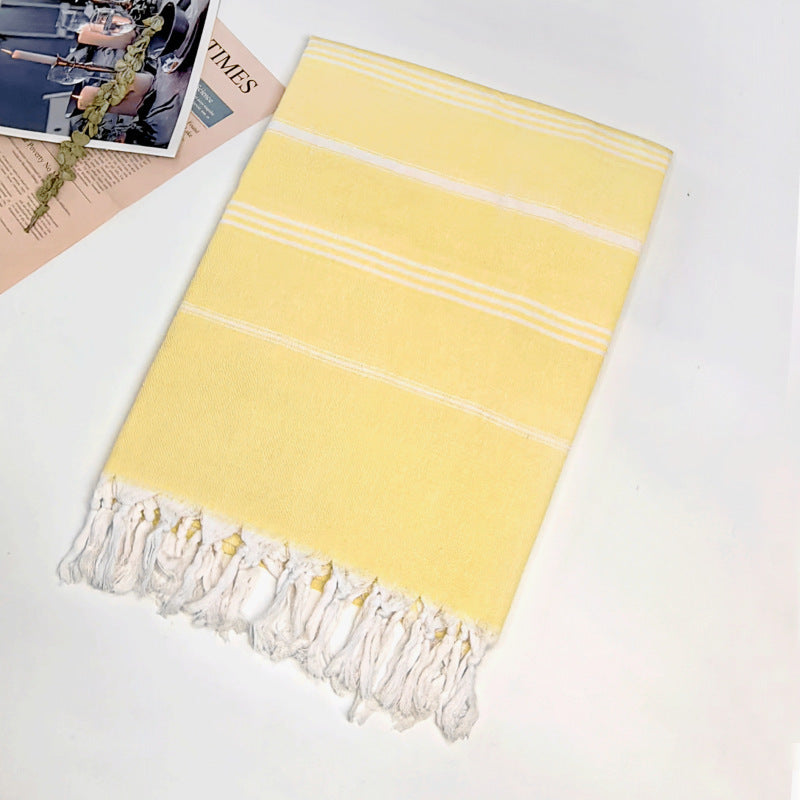 Serviette de plage turque rayée à franges, séchage rapide, grande taille, en coton, styles variés, vente en gros