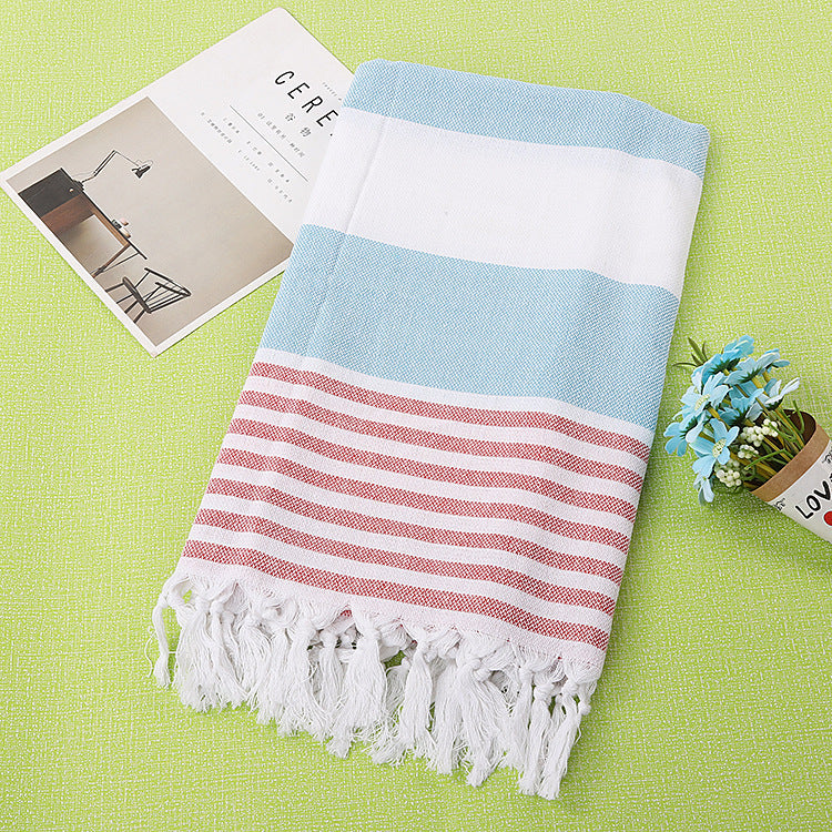 Serviette de plage turque rayée à franges, séchage rapide, grande taille, en coton, styles variés, vente en gros
