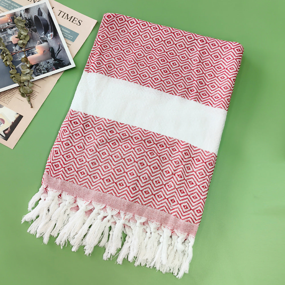 Serviette de plage turque rayée à franges, séchage rapide, grande taille, en coton, styles variés, vente en gros