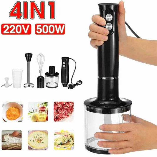 4 in 1 Electric Blender 500W Immersion Hand bag boxer Stainless Steel Ice Blades vegtable Meat Grinder mg Whisk Blender - Quality Shopping Centre