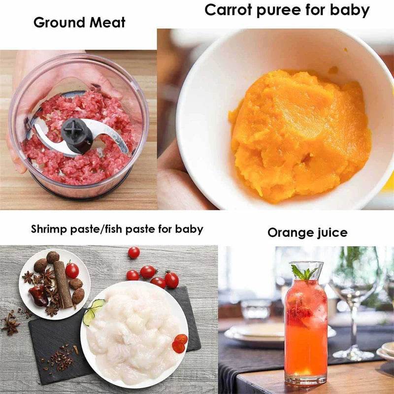 4 in 1 Electric Blender 500W Immersion Hand bag boxer Stainless Steel Ice Blades vegtable Meat Grinder mg Whisk Blender - Quality Shopping Centre