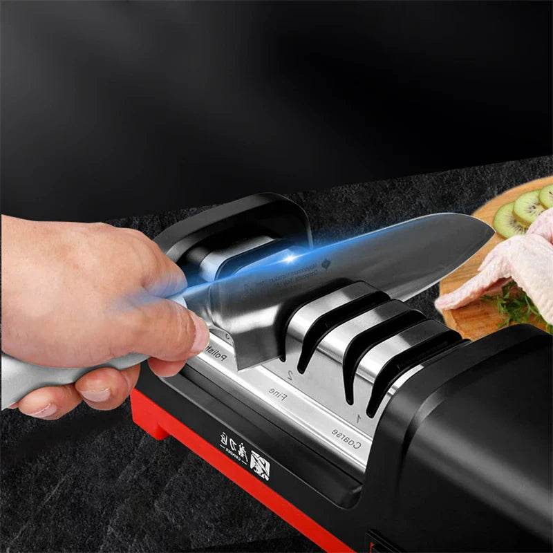 4 Stage Electric Knife Sharpener 20-Degree Grinding Edge Knifie Sharpener for dog knifes with Sharpening and Polishing - Quality Shopping Centre