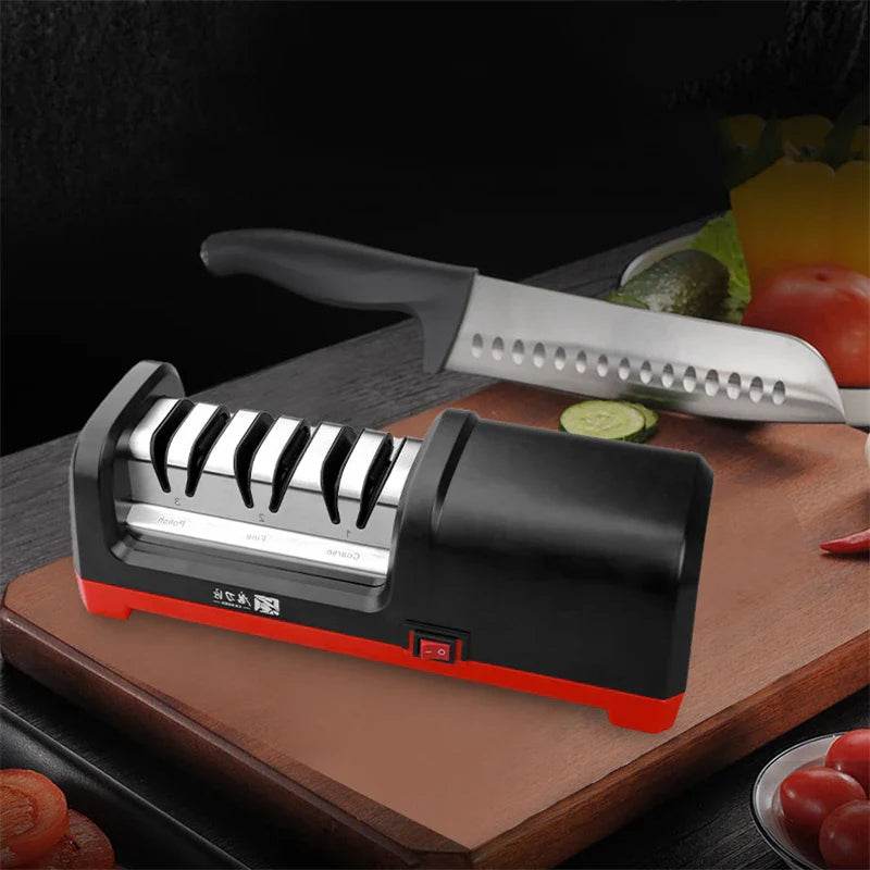 4 Stage Electric Knife Sharpener 20-Degree Grinding Edge Knifie Sharpener for dog knifes with Sharpening and Polishing - Quality Shopping Centre