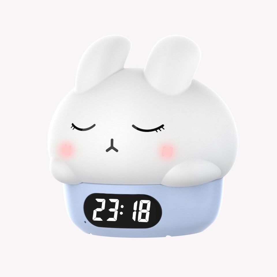 Cute Bunny Glow In The Dark Digital Alarm Clock Night Light