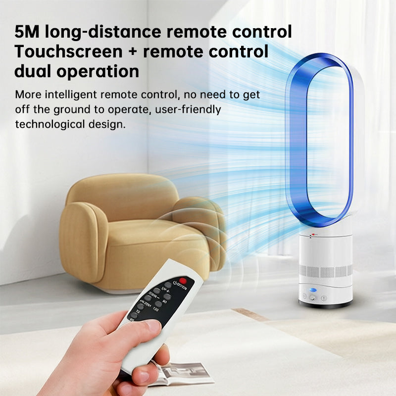 16 Inch Bladeless Tower Fan With Remote Timer And Quiet High Speed For Home