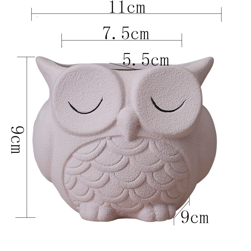 Creative Ceramic Cartoon Animal Flower Pot For Desk Decoration