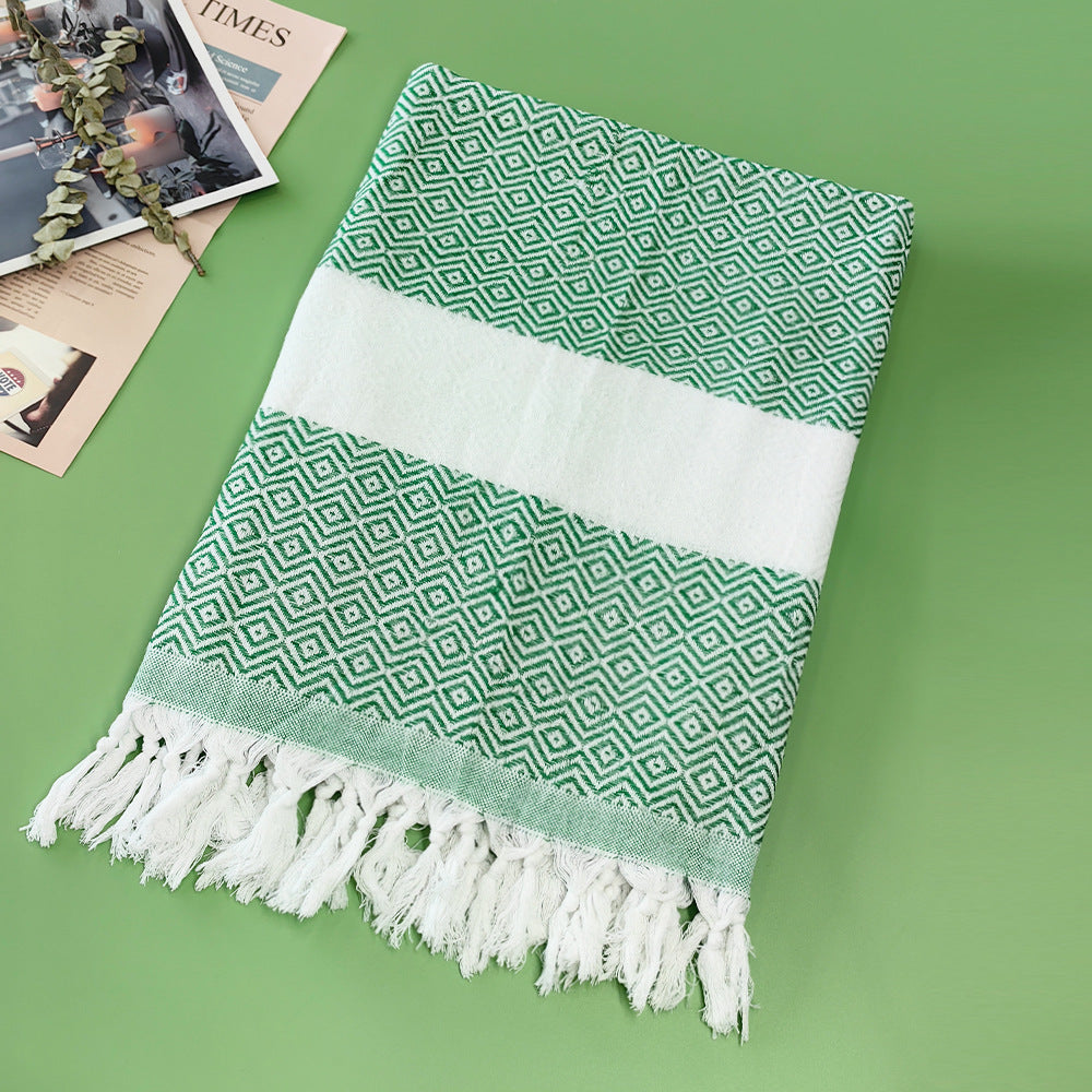Serviette de plage turque rayée à franges, séchage rapide, grande taille, en coton, styles variés, vente en gros