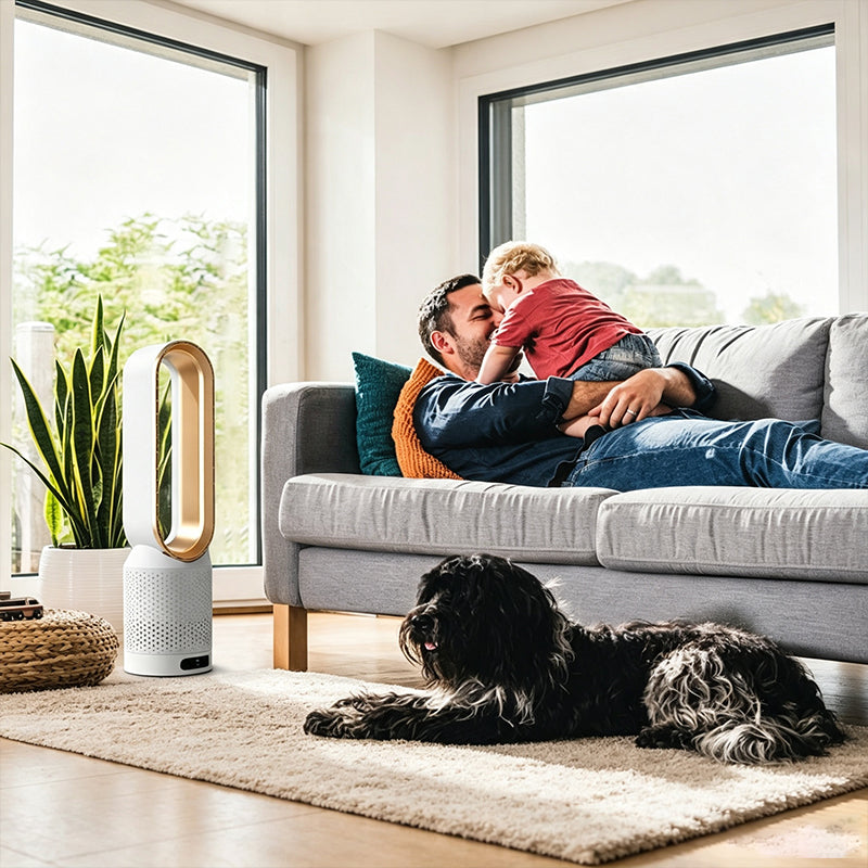 2026 Nouveau ventilateur tour sans pales avec purificateur d'air – Ventilateur ultra-silencieux sur pied et de table pour chambre, maison, bureau