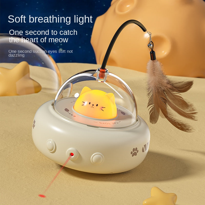 Smart Rechargeable Electric Cat Toy With Automatic Feather Wand For Pets
