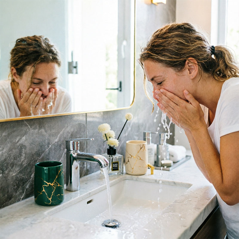 Ensemble de tasses en céramique pour couple de luxe – Gobelets de salle de bain haut de gamme