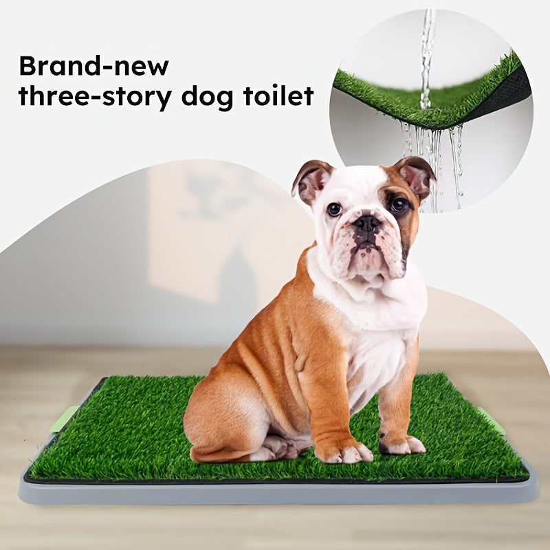 Medium to Large Artificial Grass Dog Pee Pad - Leak-Proof, Splash-Resistant Potty Training Mat with Tray Set, Super Absorbent Solution for Urine Spills - Quality Shopping Centre