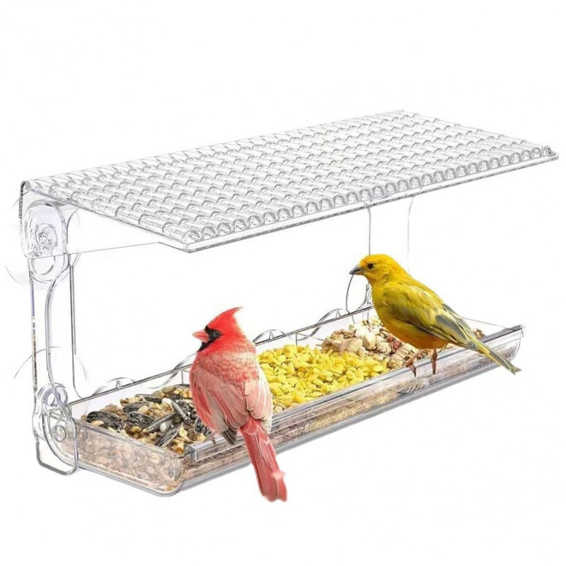 Transparent Plastic Window Bird Feeder With Strong Suction Cup