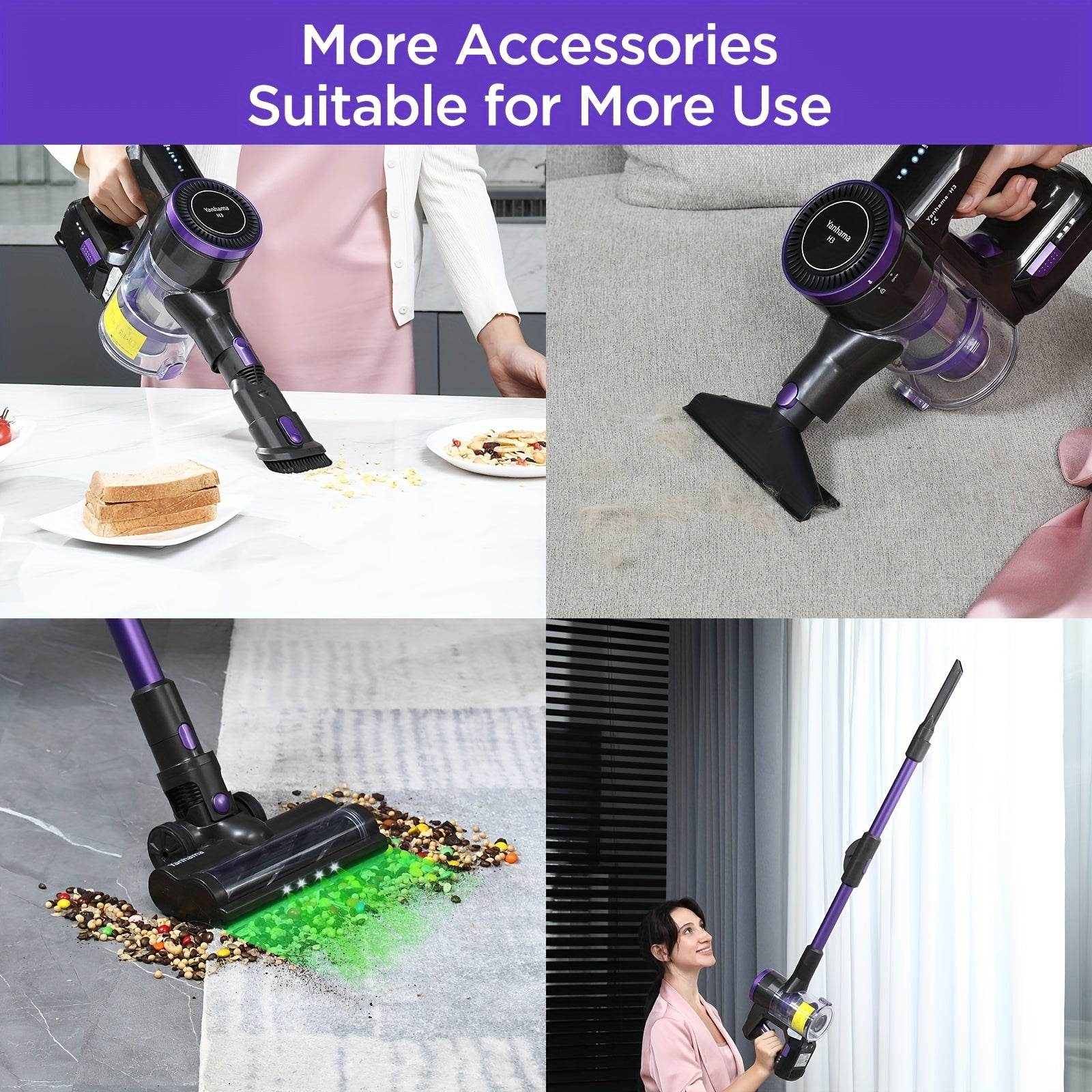 550W High Performance Cordless Vacuum Cleaner, 45000Pa, 7 Filtration, 4 Suction Modes, 1.6L Stick Vacuum Cleaner, 60 Minutes Extra Long Run Time, Suitable For Hard Floors/Carpets/Pet Hair [Energy Class A+++] - Quality Shopping Centre